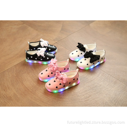 LED luminous light up strip shoes for girls